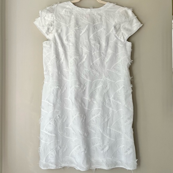 Great for Holiday Event ❄️🥂 Persifor White Embroidered Fringe Leaf Clare Dress - Picture 3 of 12